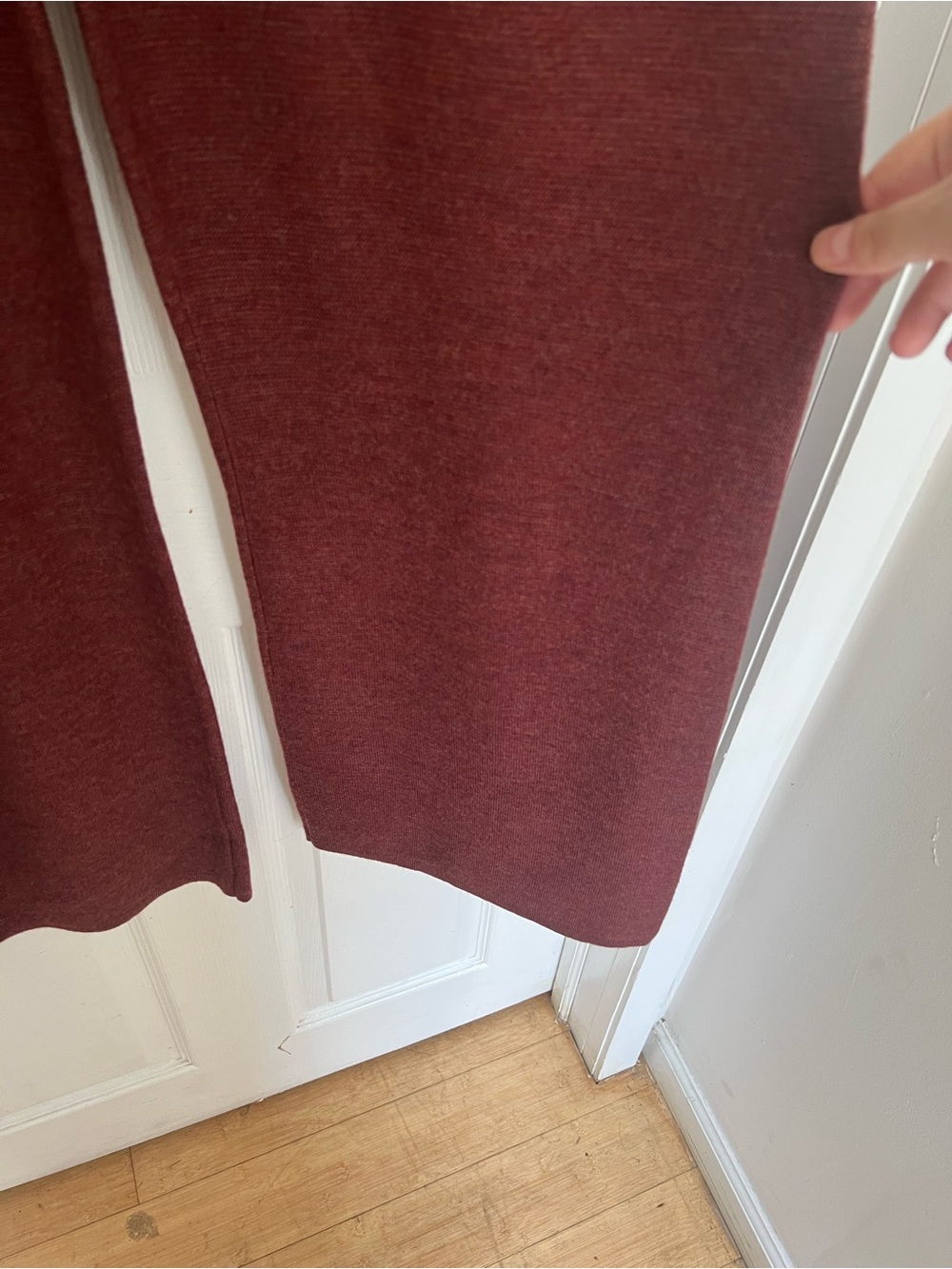 The Reset R Label 100% Wool Essential Knit Pants Wide Leg Burgundy Red Sz XL NWT - Picture 6 of 11